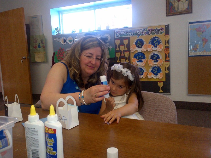 Paula teaching sunday school (juniors)