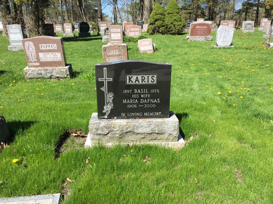 The gravestone of a late member of our community, in the Greek section of the Cataraqui Cemetery. Click on the photo to see the full album..JPG
